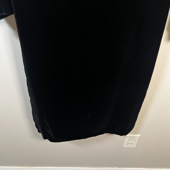 Vintage Flora Kung Dress Size 4 Silk Blend Draped Neck Velour Velvet Midi 80s - Picture 6 of 7